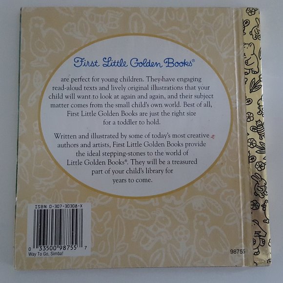 The Lion King - Way to Go Simba! A First Little Golden Book 5.5"x6" Hardcover - Picture 2 of 3